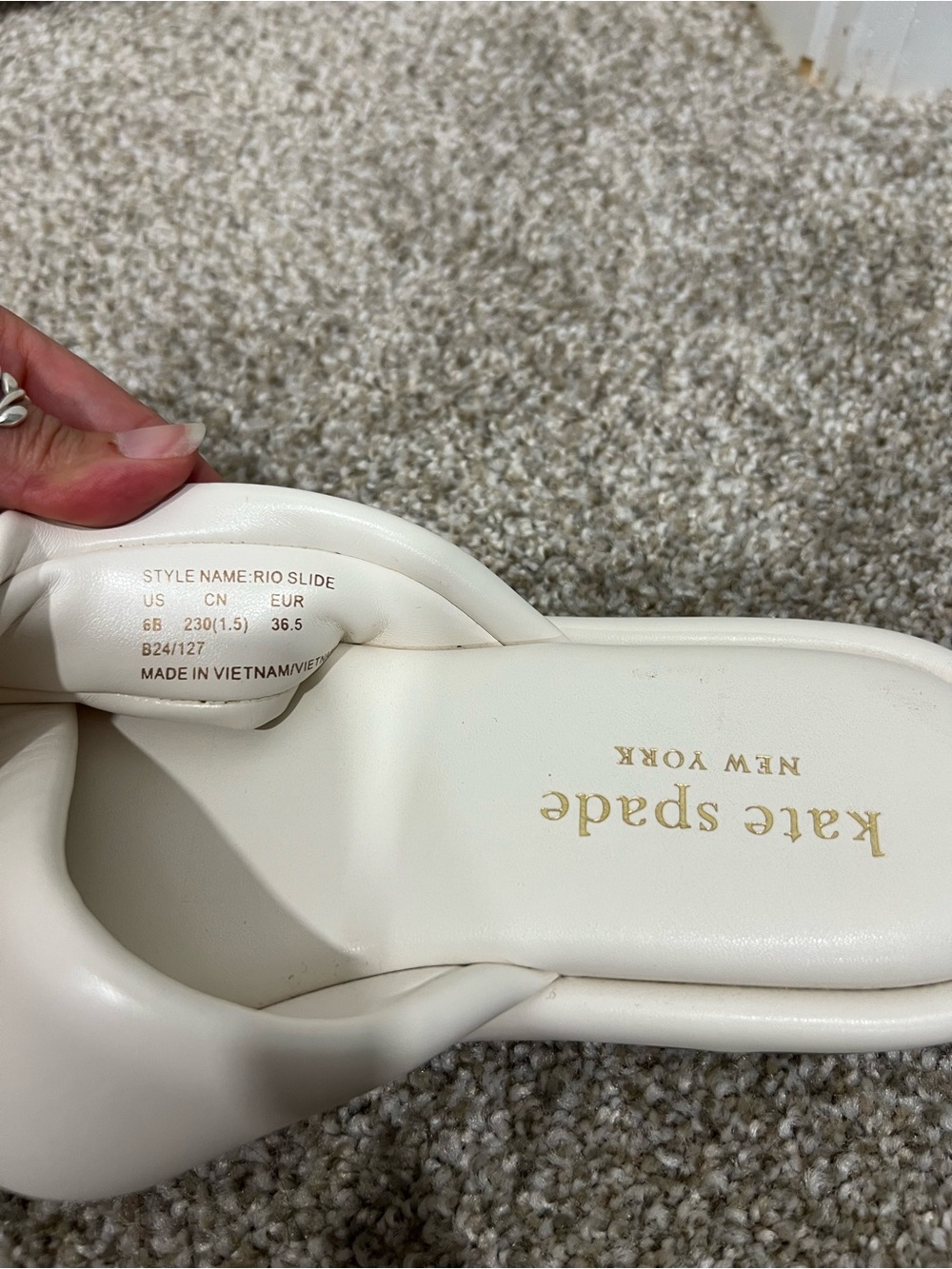 Kate Spade White Rio Slide Sandals - Picture 4 of 4